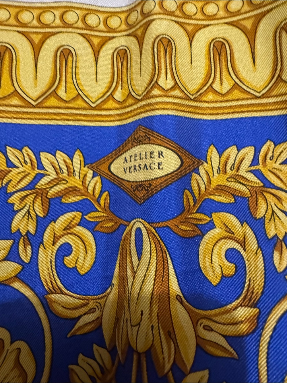RARE Vintage Gianni Versace Atelier Silk Men's Shirt - Blue & Gold - Picture 3 of 9